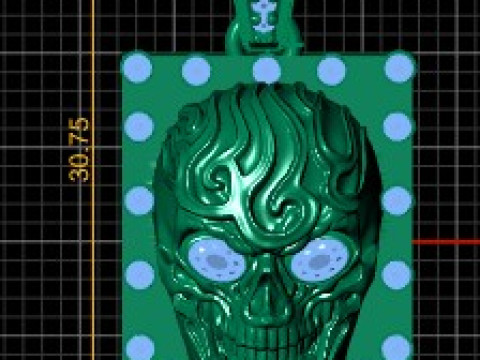 KULL FACE CARD PENDANT 3D PRINTABLE MODEL 3D 模型