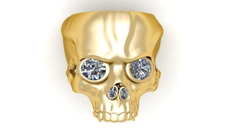 HALF SKULL FACE PENDANT 3D PRINTABLE MODEL 3D Модель .c4d .max .obj .3ds .fbx .stl .blend 