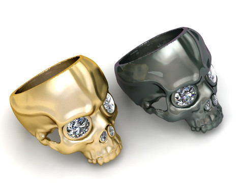 HALF SKULL FACE PENDANT 3D PRINTABLE MODEL 3D Модель