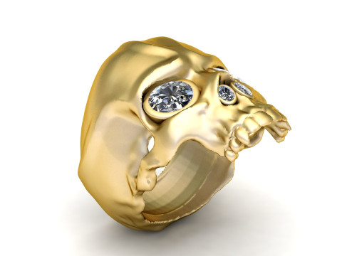 HALF SKULL FACE PENDANT 3D PRINTABLE MODEL 3D Модель