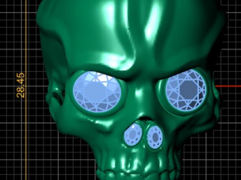 HALF SKULL FACE PENDANT 3D PRINTABLE MODEL 3D Модель