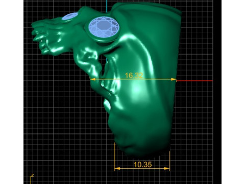 HALF SKULL FACE PENDANT 3D PRINTABLE MODEL 3D Модель