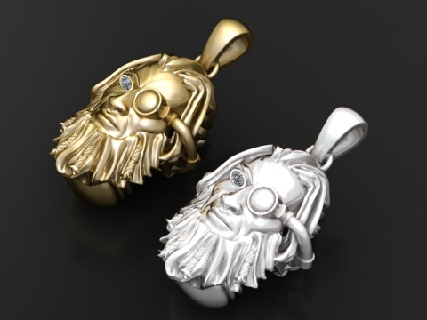 HUMAN FACE PENDANT 3D PRINTABLE MODEL 3D Модель