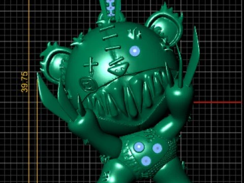 SCARY BEAR PENDANT 3D PRINTABLE MODEL 3D Model