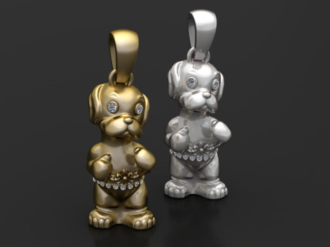 DOG ANIMAL PENDANT 3D PRINTABLE MODEL Modelo 3D