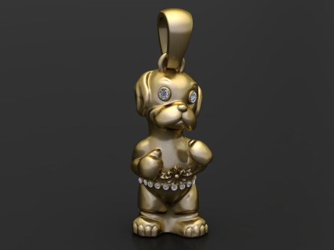 DOG ANIMAL PENDANT 3D PRINTABLE MODEL Modelo 3D