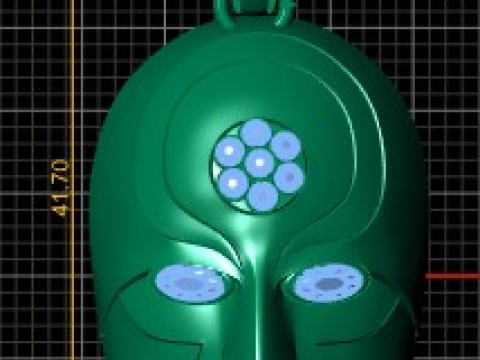 GOLDEN FACE MASK PENDANT 3D PRINTABLE MODEL 3D Модель