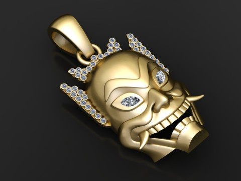 DEVIL FACE MASK PENDANT 3D PRINTABLE MODEL 3D Model