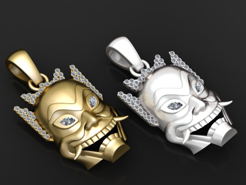 DEVIL FACE MASK PENDANT 3D PRINTABLE MODEL 3Dモデル