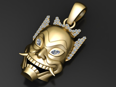 DEVIL FACE MASK PENDANT 3D PRINTABLE MODEL 3Dモデル
