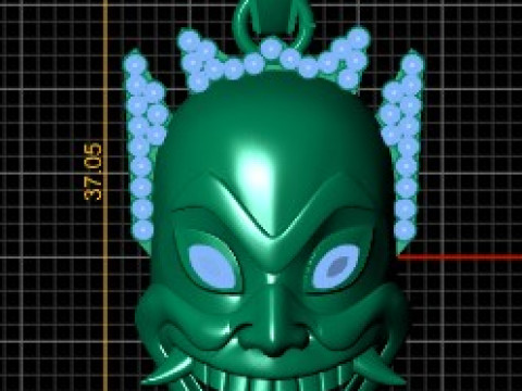 DEVIL FACE MASK PENDANT 3D PRINTABLE MODEL 3Dモデル