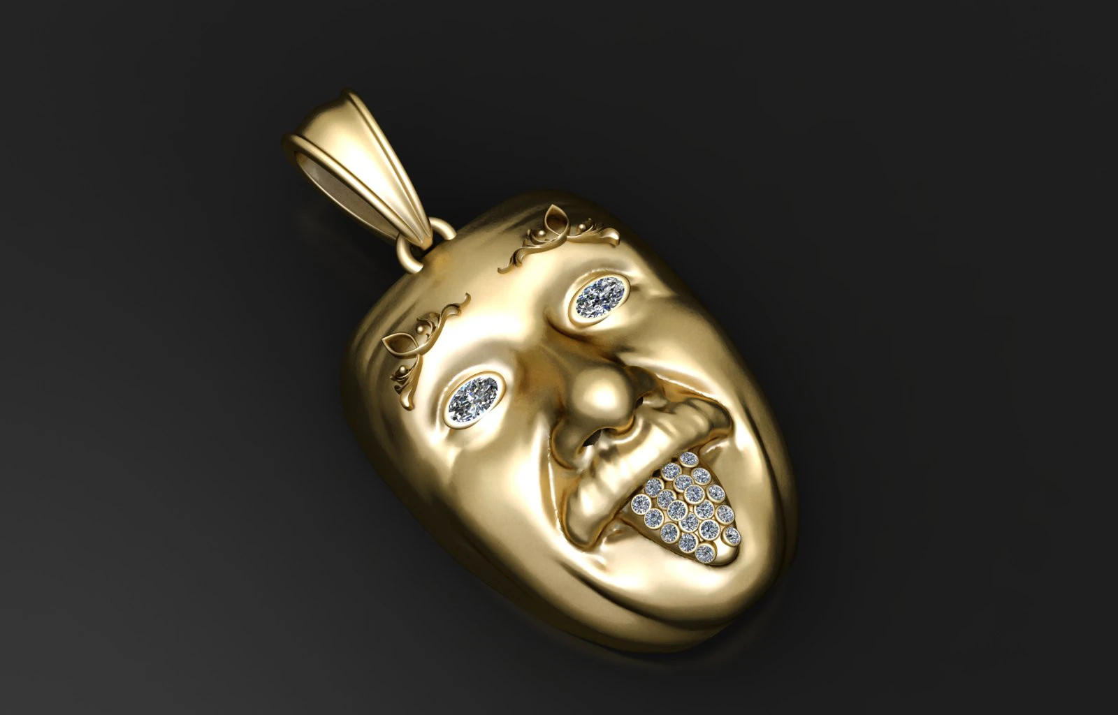 FACE MASK PENDANT 3D PRINTABLE MODEL 3D Model .c4d .max .obj .3ds .fbx .stl .blend 