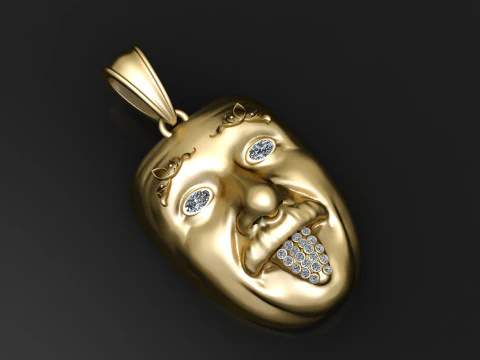 FACE MASK PENDANT 3D PRINTABLE MODEL 3D Model