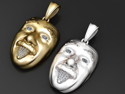 FACE MASK PENDANT 3D PRINTABLE MODEL 3D Model