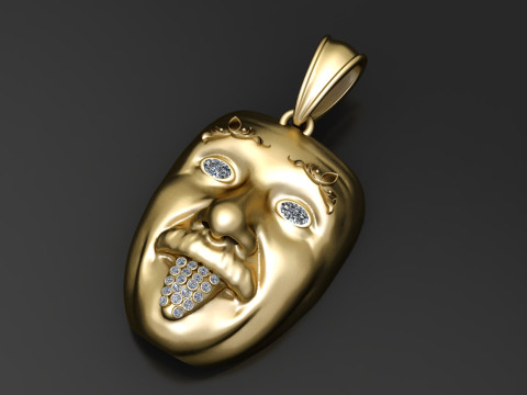 FACE MASK PENDANT 3D PRINTABLE MODEL 3D Model