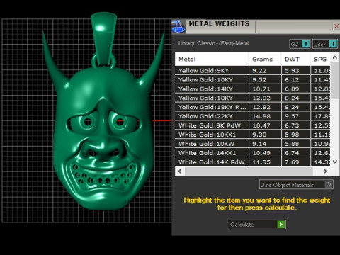DEMON FACE MASK PENDANT 3D PRINTABLE MODEL Modèle 3D