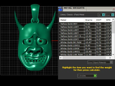 DEMON FACE MASK PENDANT 3D PRINTABLE MODEL 3D Model