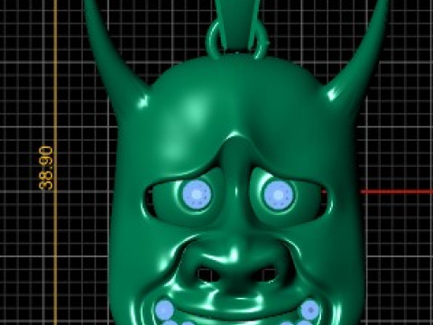 DEMON FACE MASK PENDANT 3D PRINTABLE MODEL Modèle 3D