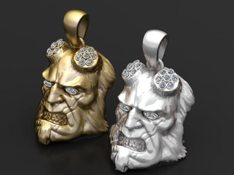 HELLBOY FACE PENDANT 3D PRINTABLE MODEL 3D 模型