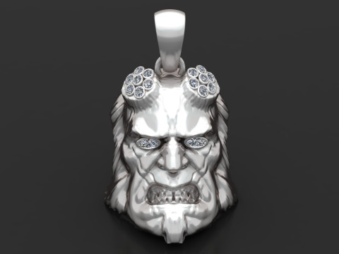 HELLBOY FACE PENDANT 3D PRINTABLE MODEL 3D 模型