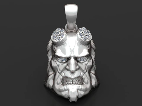 HELLBOY FACE PENDANT 3D PRINTABLE MODEL 3D Model