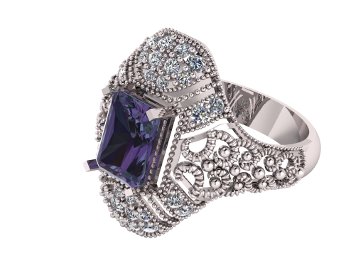 PRECIOUS SILVER RING 3D PRINTABLE MODEL Model 3D