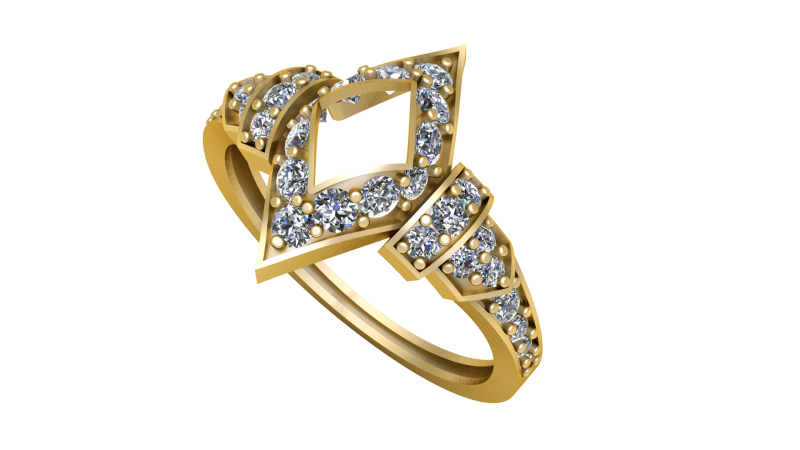 FANCY DIAMOND RING 3D PRINTABLE MODEL 3D Model .c4d .max .obj .3ds .fbx .stl .blend 