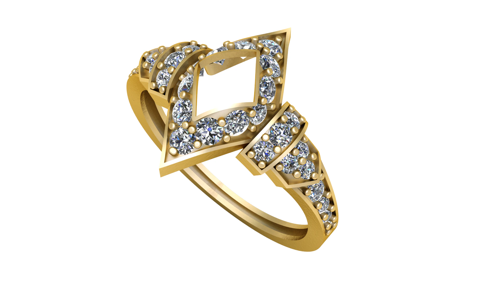 FANCY DIAMOND RING 3D PRINTABLE MODEL 3D Model .c4d .max .obj .3ds .fbx .stl .blend 