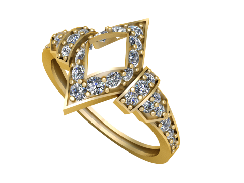 FANCY DIAMOND RING 3D PRINTABLE MODEL Modelo 3D