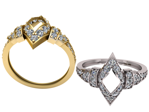 FANCY DIAMOND RING 3D PRINTABLE MODEL 3D Model