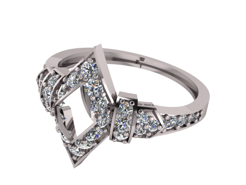FANCY DIAMOND RING 3D PRINTABLE MODEL 3D Model