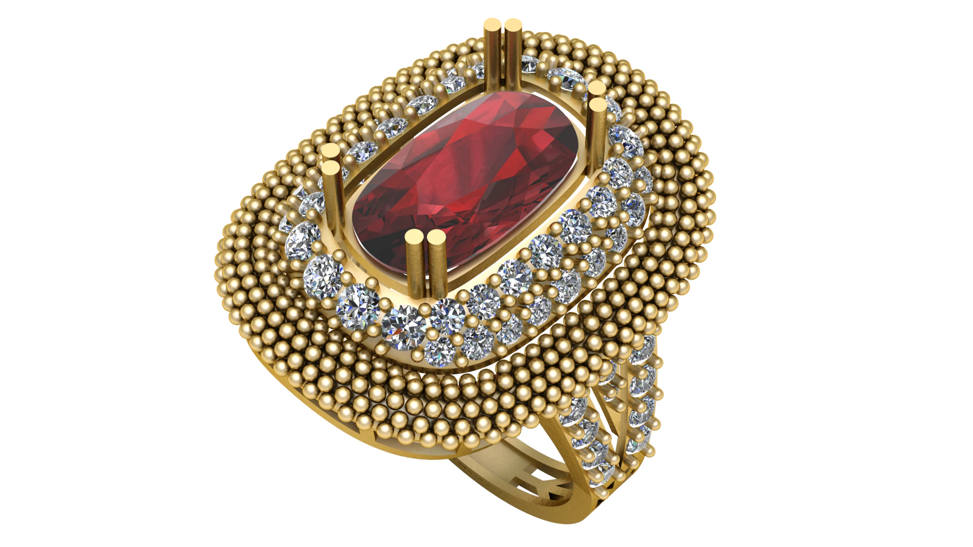 LUXURY GOLDEN RING 3D PRINTABLE MODEL 3D Model .c4d .max .obj .3ds .fbx .stl .blend