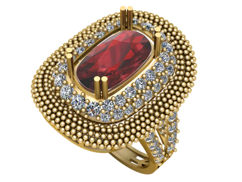 LUXURY GOLDEN RING 3D PRINTABLE MODEL 3D Model