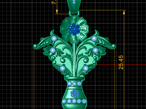 FLOWER POT PENDANT 3D PRINTABLE MODEL 3D मॉडल