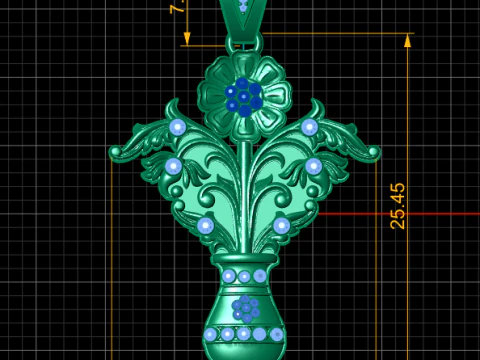 FLOWER POT PENDANT 3D PRINTABLE MODEL 3D Model
