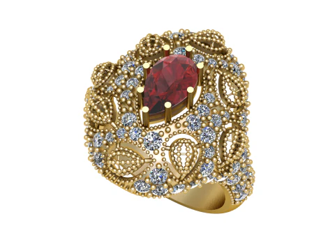 HIP HOP ENGAGEMENT RING 3D PRINTABLE MODEL 3D Model