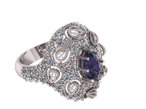 HIP HOP ENGAGEMENT RING 3D PRINTABLE MODEL 3D Modell