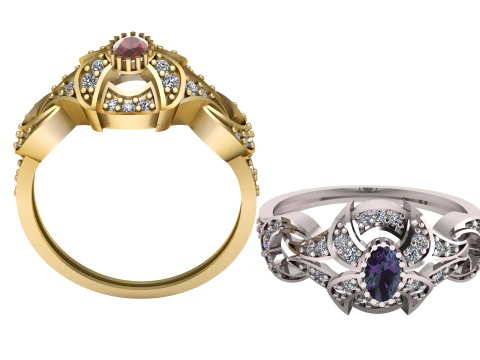 WEDDING RUBY RING 3D PRINTABLE MODEL 3D Model