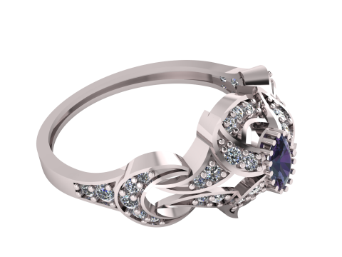 WEDDING RUBY RING 3D PRINTABLE MODEL Model 3D