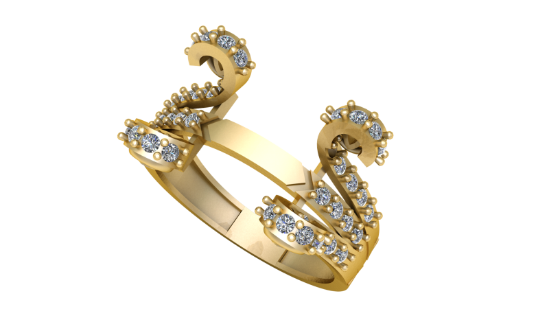 UNIQUE STYLE RING 3D PRINTABLE MODEL 3D मॉडल .c4d .max .obj .3ds .fbx .stl .blend