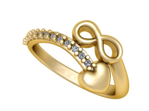 UNLIMITED HEART DESIGN RING 3D PRINTABLE MODEL Modèle 3D