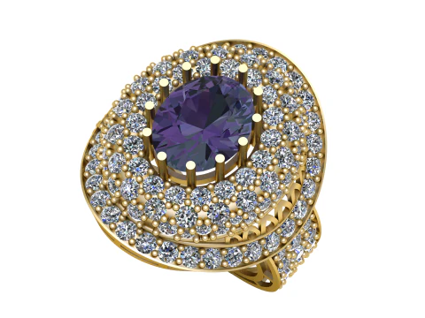 HIP HOP DIAMOND RING 3D PRINTABLE MODEL 3D Model