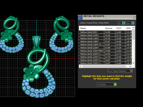 GOLDEN FLOWER DESIGN LOCKET SET 3D PRINTABLE MODEL Model 3D