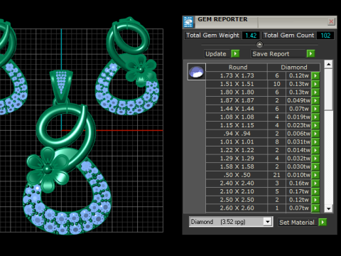 GOLDEN FLOWER DESIGN LOCKET SET 3D PRINTABLE MODEL Model 3D