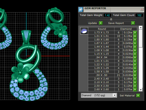 GOLDEN FLOWER DESIGN LOCKET SET 3D PRINTABLE MODEL 3D Model