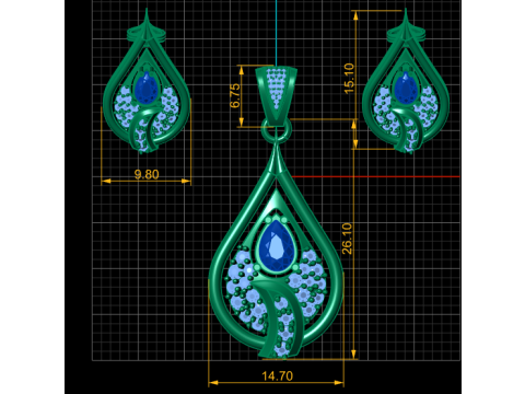 INDIAN ANTIQUE STYLE LOCKET SET 3D PRINTABLE MODEL 3D Model