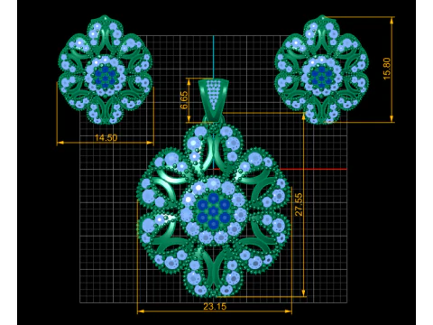 GOLD RUBY LOCKET SET 3D PRINTABLE MODEL 3D Model