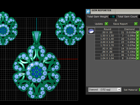 GOLD RUBY LOCKET SET 3D PRINTABLE MODEL 3Dモデル