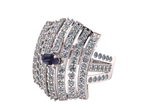 HIP HOP LUXURY RING 3D PRINTABLE MODEL 3D Model