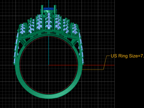 HIP HOP LUXURY RING 3D PRINTABLE MODEL Modello 3D